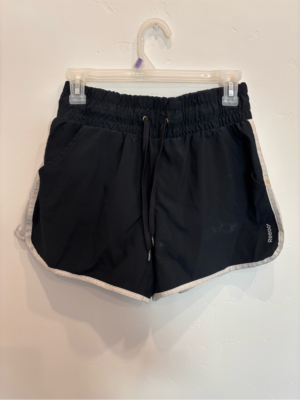 Reebok Black Athletic Shorts with White Trim